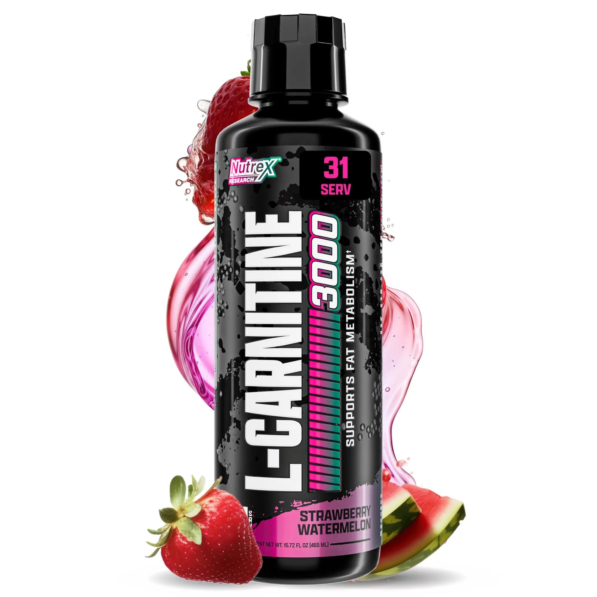 Nutrex Research L Carnitine 3000 - Clinically Dosed L-Carnitine Liquid for Energy, Metabolism & Muscle Recovery - Delicious Strawberry Watermelon - No Sugar, No Carbs Nutrex Research