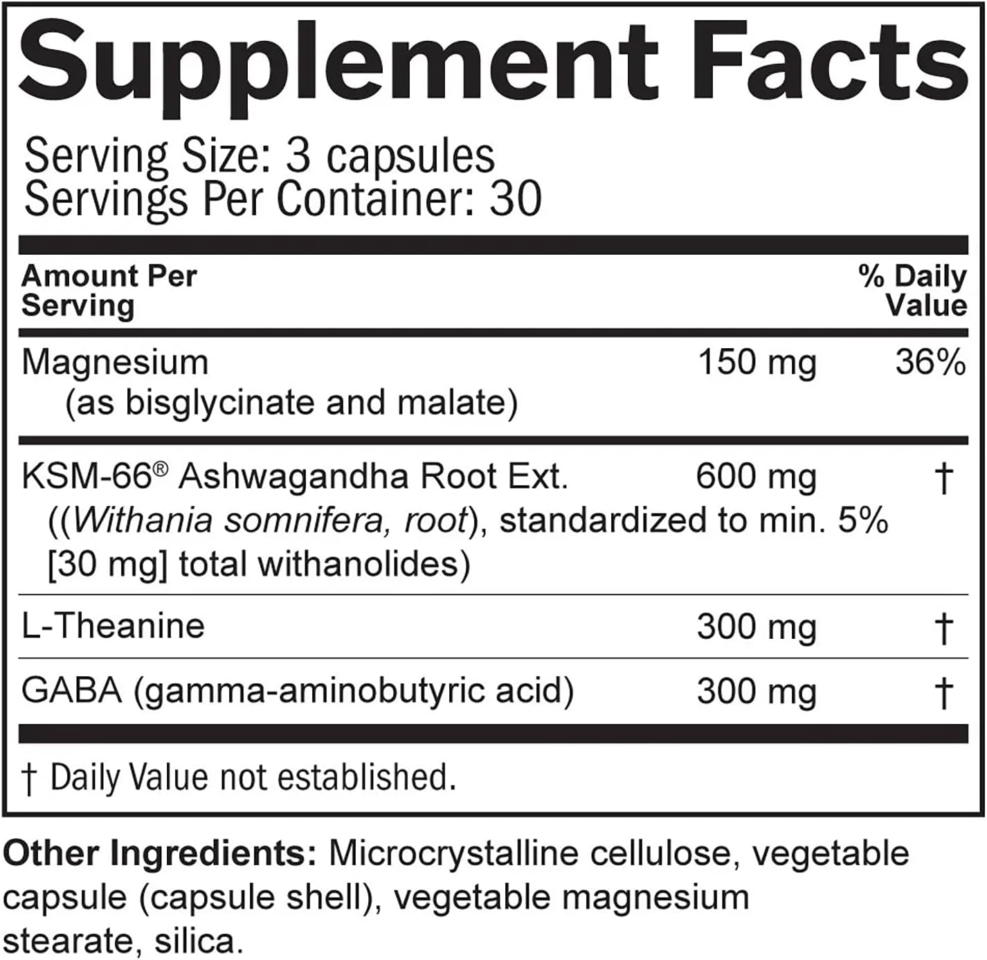 BRAINMD Stress Relief & Sleep Supplement - Natural Calming Formula with GABA & Magnesium - 60 Capsules