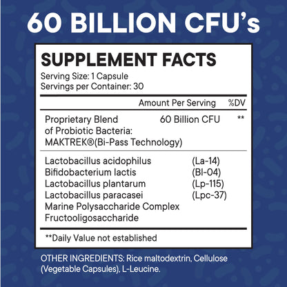 Probiotics 60 Billion CFU with Prebiotic Formula - Probiotics for Women and Men and Adults, 100% Natural Digestive Enzymes, NEW AGE