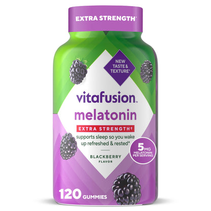 Vitafusion Extra Strength Melatonin Gummy Vitamins, 5mg, 120 ct Gummies Vitafusion
