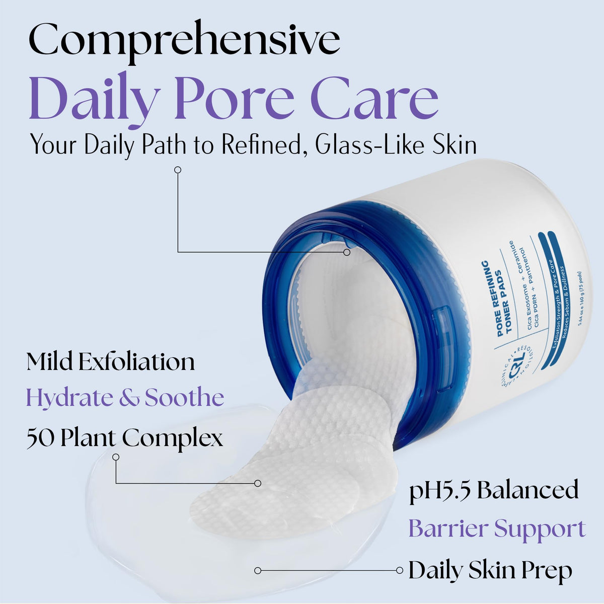 Clinical Resolution Exfoliating Pore Refining Toner Pads for Face, 75 Count Clinical Resolution