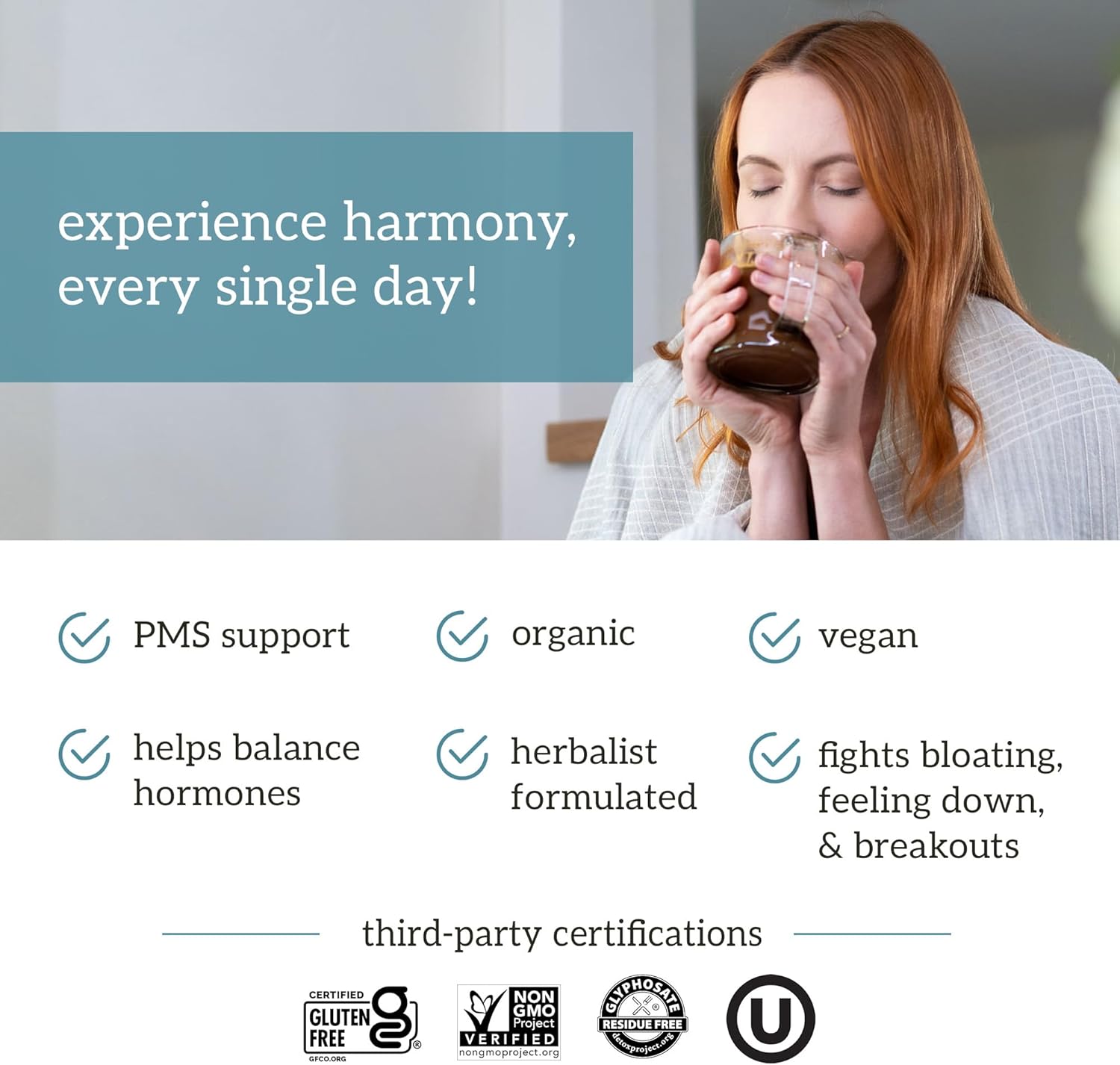 Organifi Harmony - Hormone Balance for Women with Cacao Superfood Powder, 30 Servings Gsupps Australia