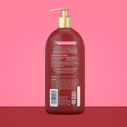Gold Bond Cherry Crush Hydrating Gel Cream, Juicy Cherry Crush Scent, 24-Hour Hydrating Body Lotion with Hyaluronic Acid and Niacinamide, 14 oz. Gold Bond