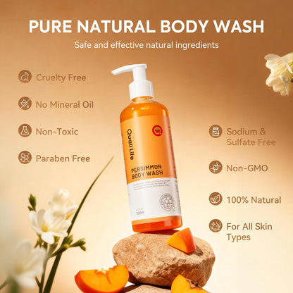 Persimmon Body Wash for Old People Smell, Natural Deodorant Bar Soap QualiLife