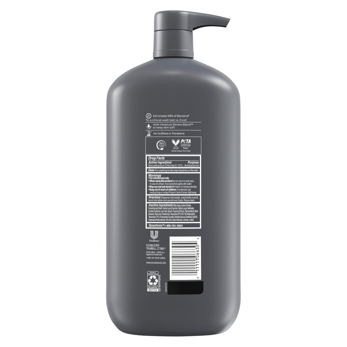 DOVE MEN + CARE Antibacterial Face & Body Wash, Apple Musk, 30 oz DOVE MEN + CARE