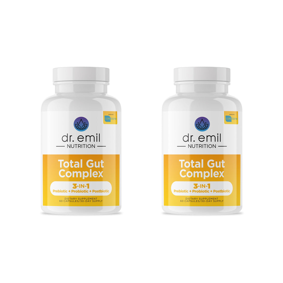 DR. EMIL NUTRITION Women & Men Total Gut Health Complex | Prebiotic + Probiotic + Postbiotic Gut Health Supplements DR. EMIL NUTRITION