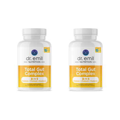 DR. EMIL NUTRITION Women & Men Total Gut Health Complex | Prebiotic + Probiotic + Postbiotic Gut Health Supplements DR. EMIL NUTRITION