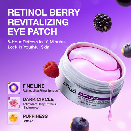 ANUA Retinol Berry Eye Patches, 60 Count ANUA