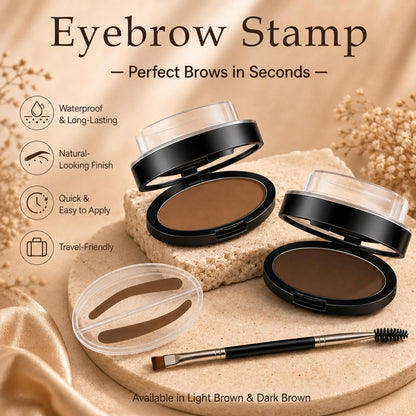 Eyebrow Stamp Powder Kit, Waterproof Long Lasting Eyebrow Seal Stamp with Brush, Quick 3 Seconds Natural Eyebrow Shaping, Easy Microblading Effect Brow Makeup Tool for Makeup Beginners (Dark Brown) Generic