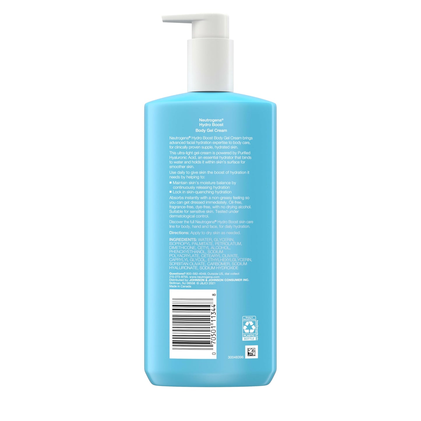 Neutrogena Hydro Boost Body Moisturizing Gel Cream with Hyaluronic Acid, Non-Greasy & Fast Absorbing Neutrogena