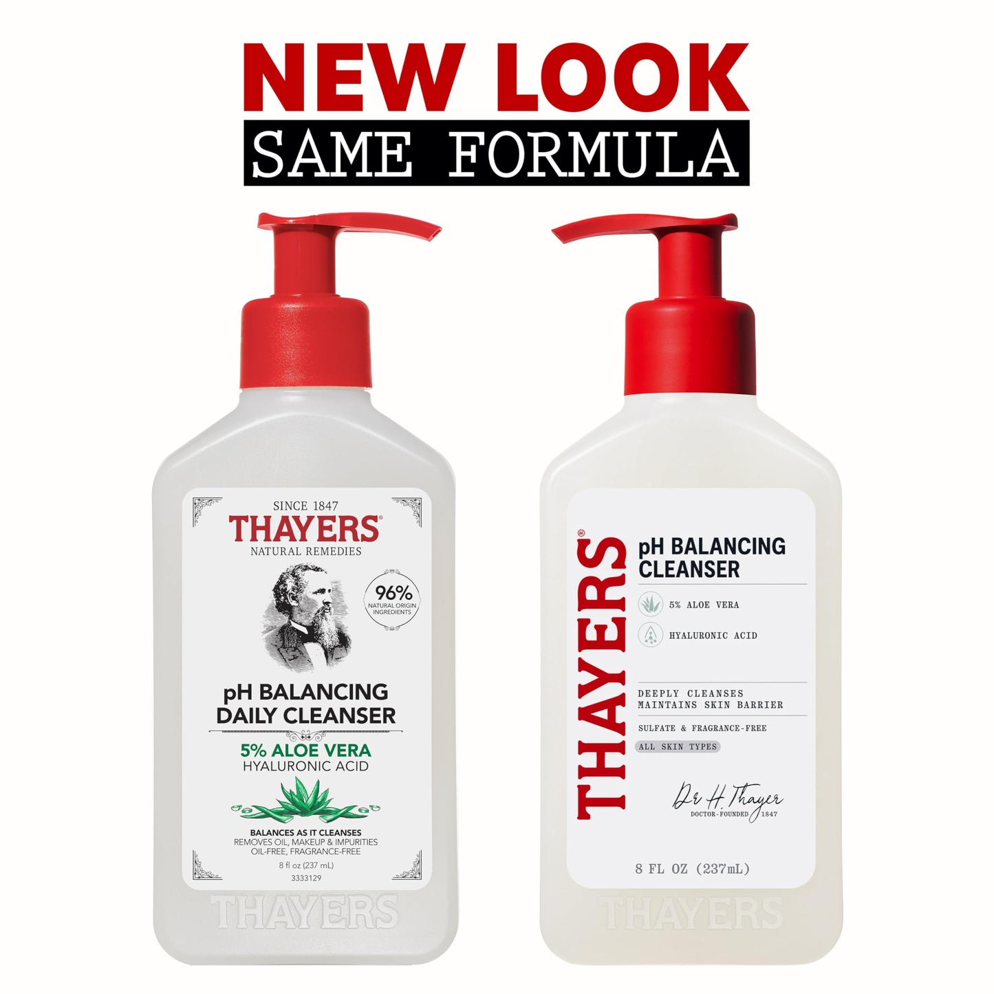THAYERS pH Balancing Daily Cleanser, Face Wash with Aloe Vera, Gentle and Hydrating Skin Care for Dry, Oily, or Acne Prone Skin, 8 FL Oz. THAYERS