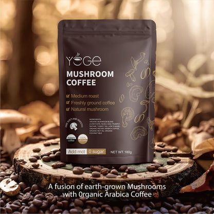 Mushroom Coffee, Instant Mushroom Coffee with Cordyceps, Reishi, King Trumpet, Shiitake, Turkey Tail, Lions Mane for Energy YEGE