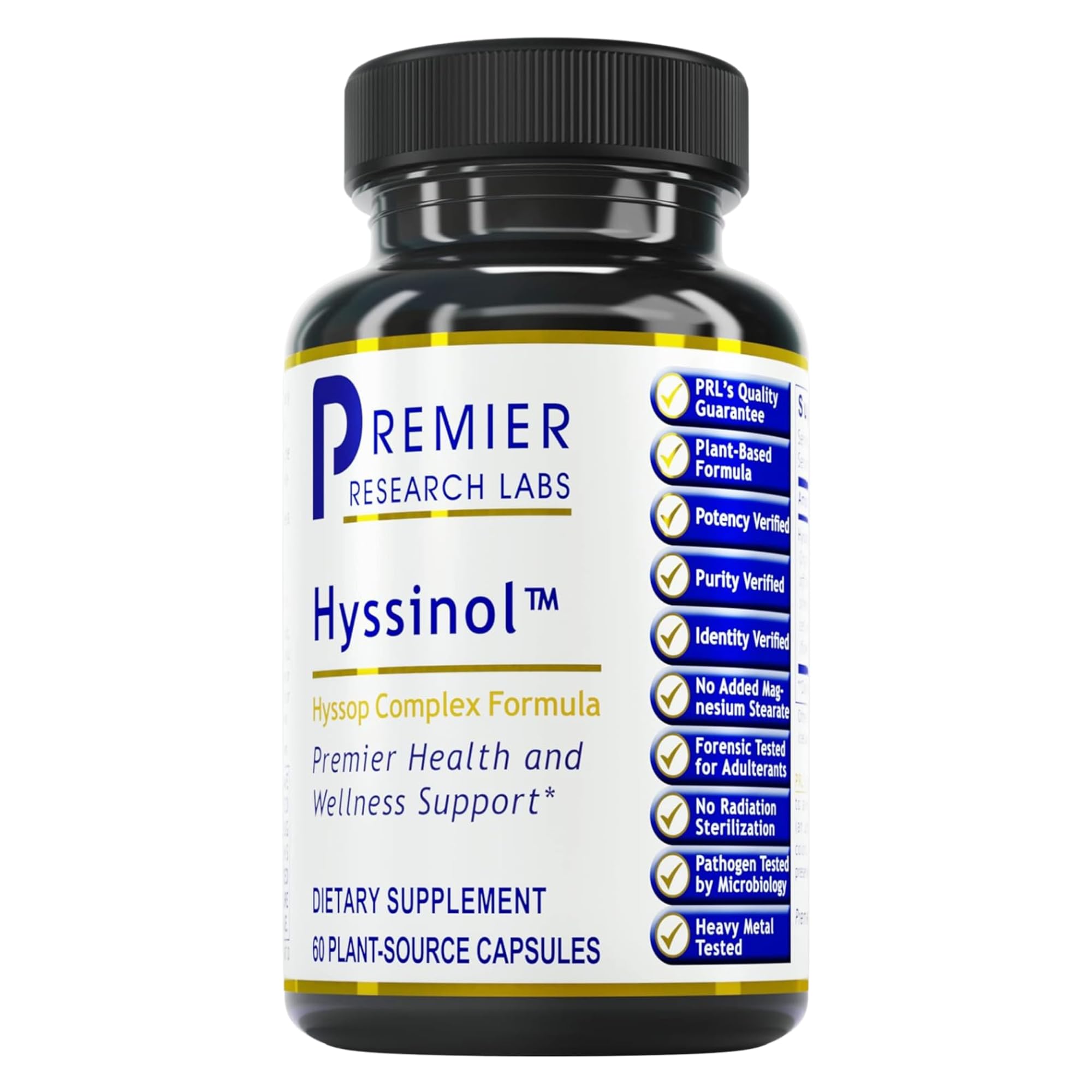 Premier Research Labs Hyssinol - Hyssop Herb, Hyssop Capsules, Wellness Pills with Organic Hyssop Dry Herb, Dietary Supplement with Green Tea, Antioxidant Support - 60 Vegetarian Capsules Premier Research Labs buy australia supplements