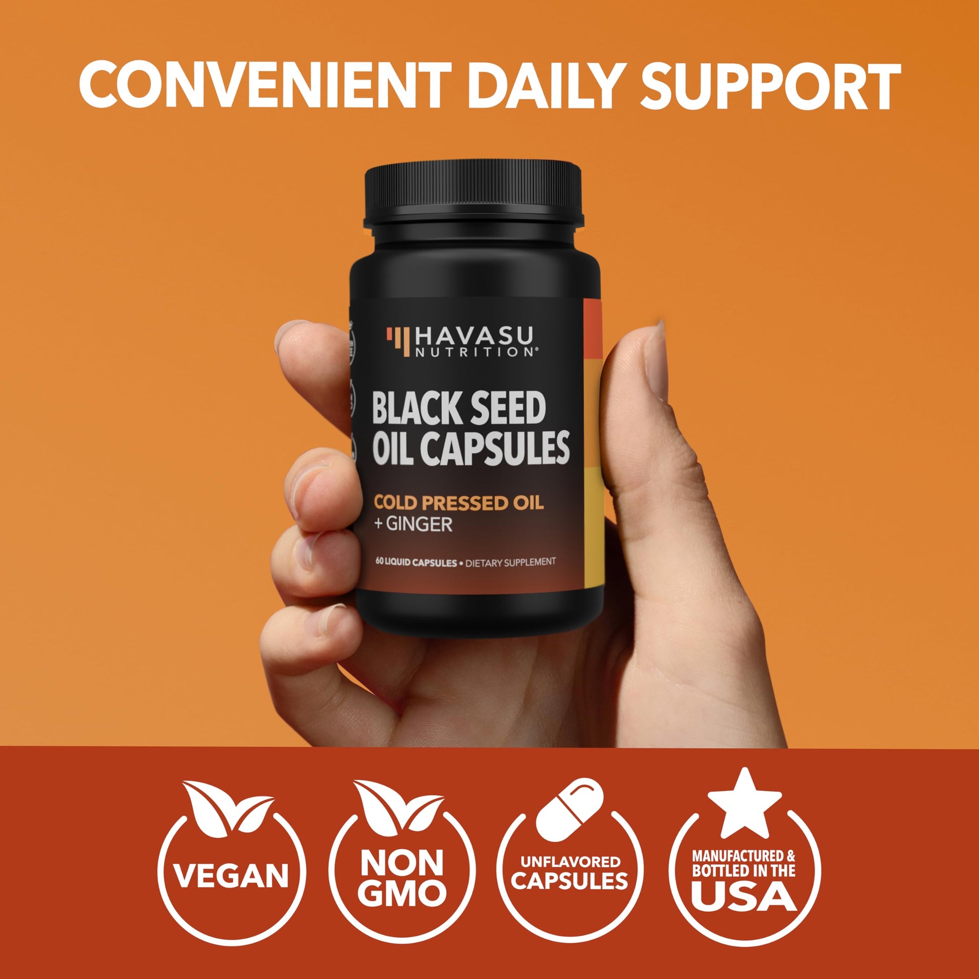 Black Seed Oil Capsules, Vegan, Non-GMO, Cold-Pressed Nigella Sativa, 90ct | 1500mg Per Serving Black Cumin Supplement for Skin Health, Immune Function, and Digestive Health, Unflavored, 30 Servings Gsupps Australia