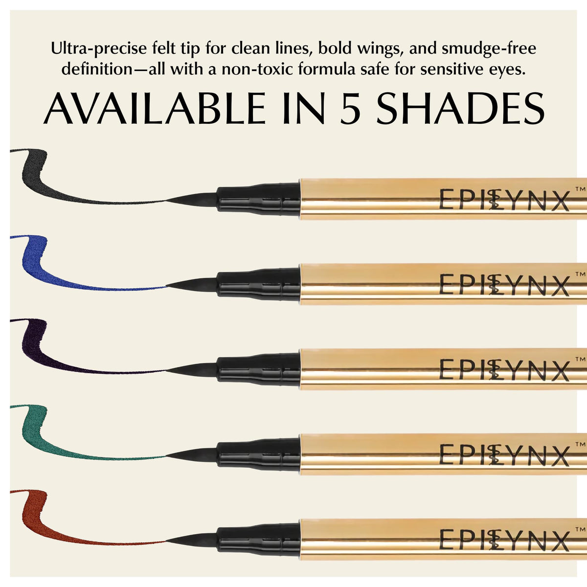 EPILYNX All Day Waterproof Liquid Eyeliner, Brown 2mL EPILYNX