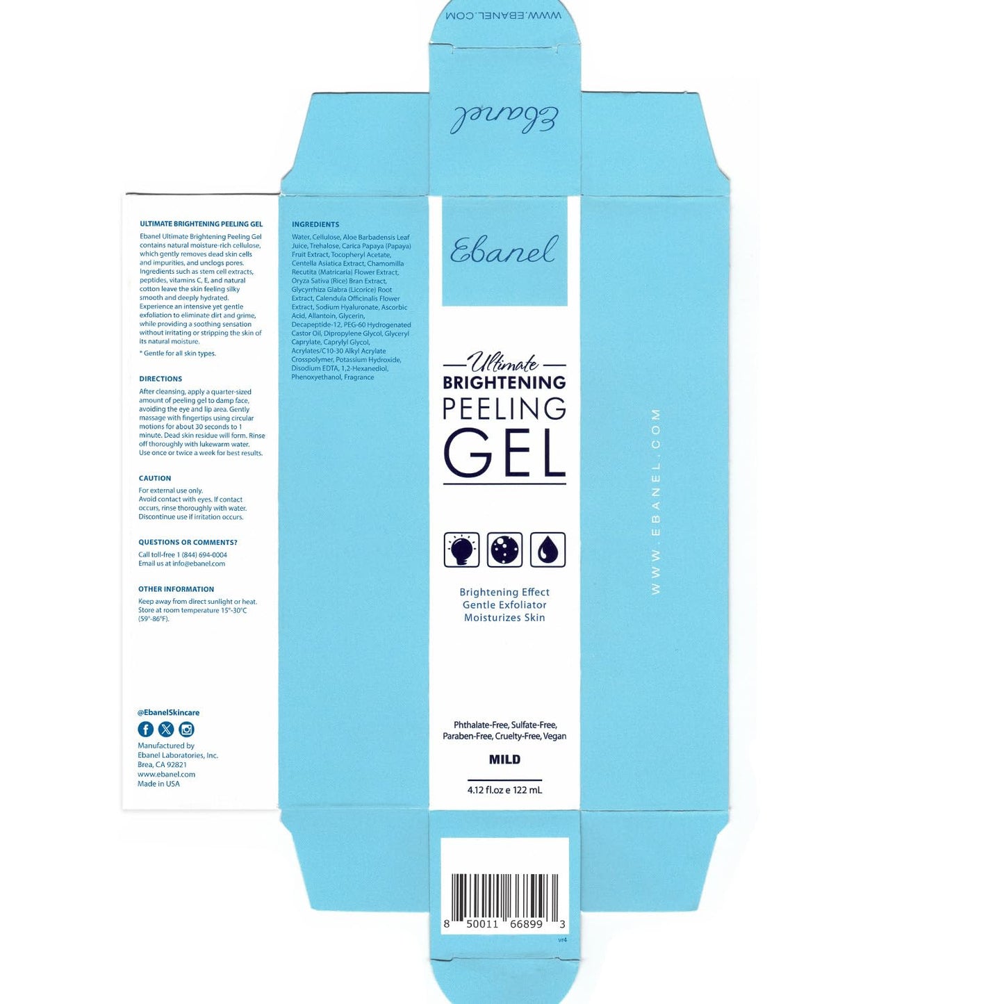 Ebanel Bundle of 2.5% Retinol Serum, Hyaluronic Acid Serum, and Exfoliating Face Scrub Peeling Gel 4.12 Oz Ebanel buy supplements Au