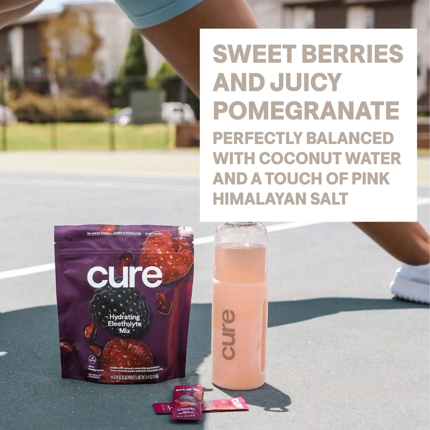 Cure Hydration | Plant-Based Electrolyte Drink Mix | No Added Sugar | FSA-HSA | Dehydration Relief Powder Made with Coconut Water | Non-GMO | Vegan Cure Hydration