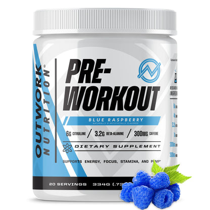Outwork Nutrition Preworkout for Men & Women - Nootropic Pre Workout Without Creatine, Pre-Workout Powder with Taurine Rhodiola Citrulline Malate Beta Alanine Caffeine (Tropical Candy)