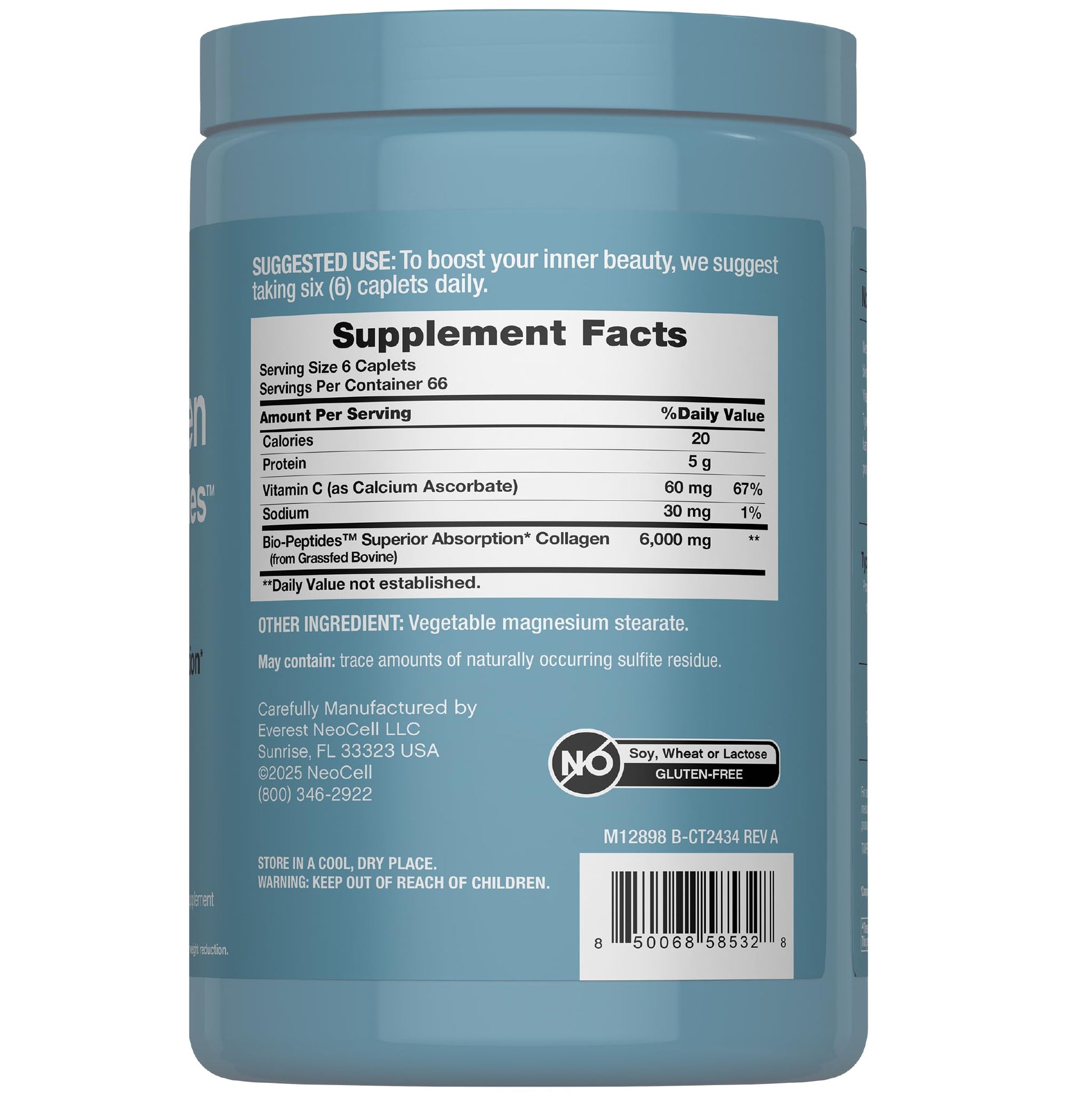 NeoCell Collagen Peptides Pills | 400 Caplets | Grass Fed | with Vitamin C | Superior Absorption Formula | for Women and Men NeoCell buy australia supplements