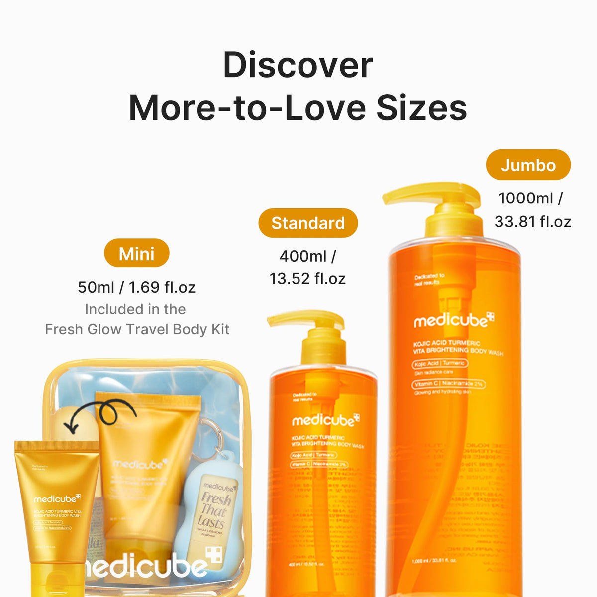 medicube Kojic Acid Turmeric Brightening Body Wash, 33.81 fl.oz medicube