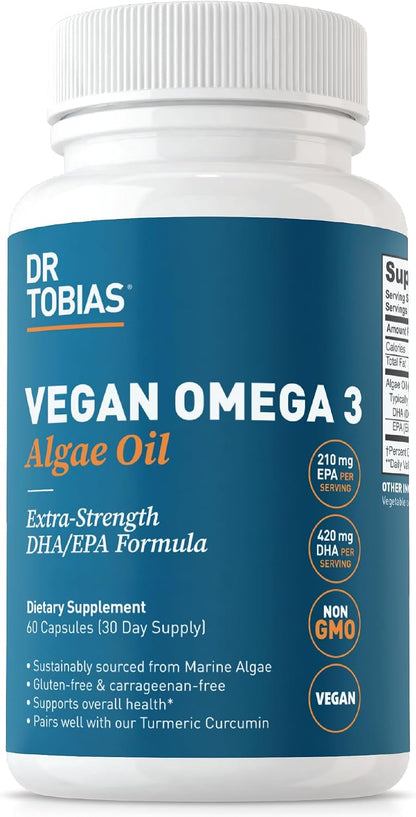Dr. Tobias Vegan Omega 3 Algae Oil and Colon 14 Day Cleanse for Improved Digestion, Gut & Immune Support, and Overall Health