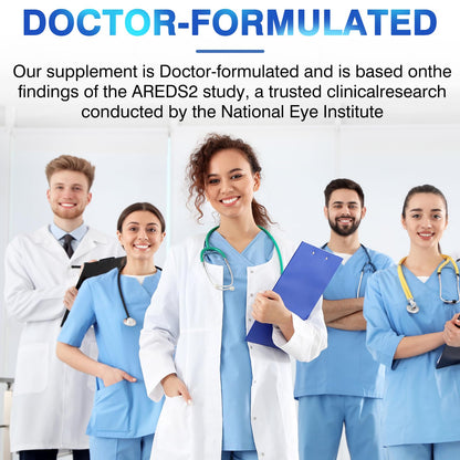 AREDS 2 Eye Vitamin & Mineral Supplement — Lutein and Zeaxanthin Supplement, Vitamin C & E, Zinc & Copper for Blue Light Protection, Eye Health Support FIDERNIC