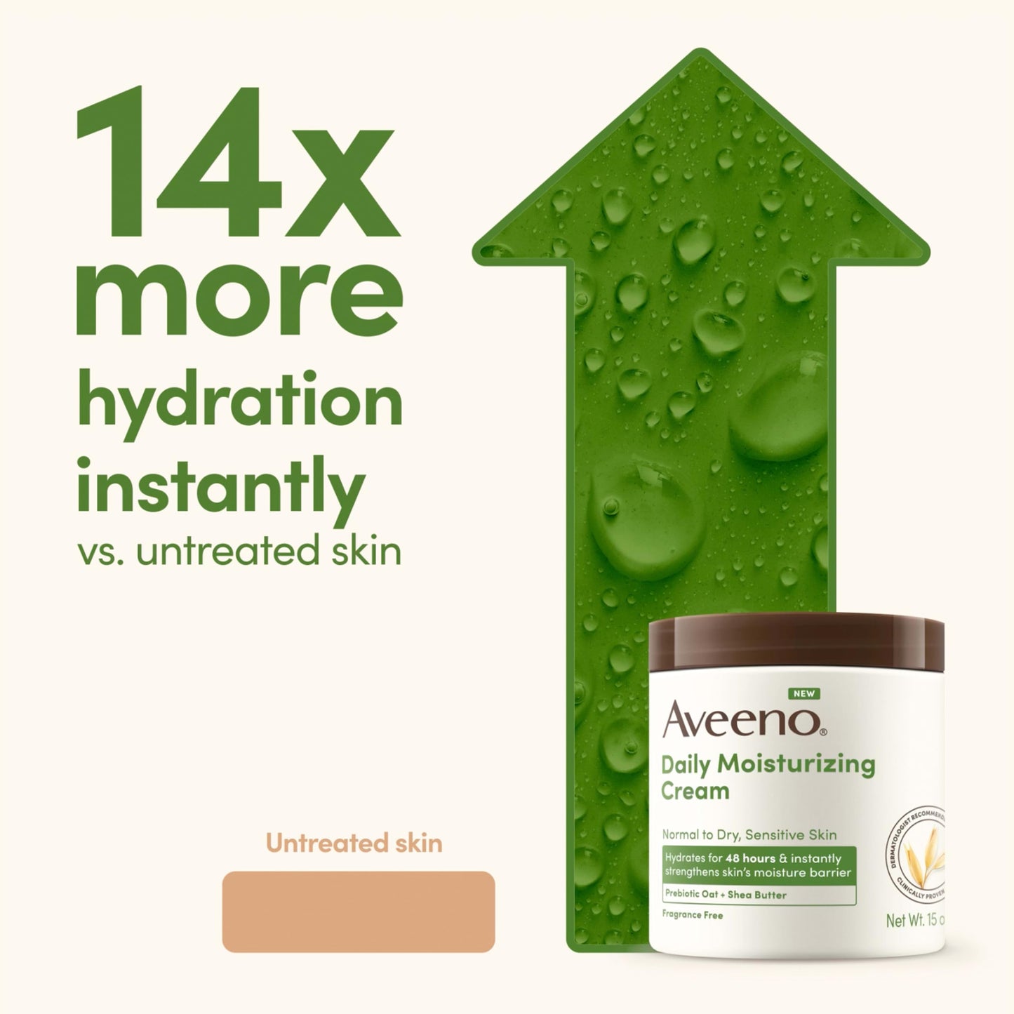 Aveeno Daily Moisturizing Cream with Prebiotic Oat & Shea Butter for Body, Face & Hands Moisturizer Cream Aveeno