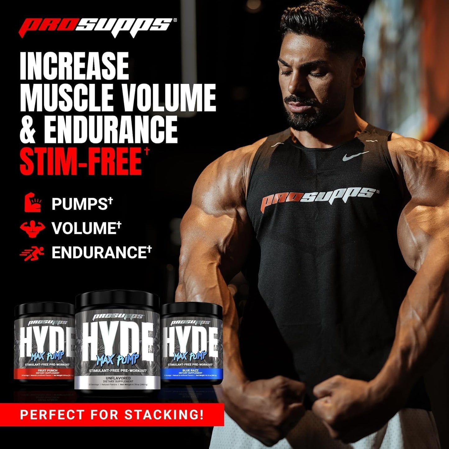 PROSUPPS L-Carnitine 3000 Stimulant Free Liquid Shots (Dragon Fruit) and Hyde Max Pump Pre Workout for Men and Women (Fruit Punch) Bundle
