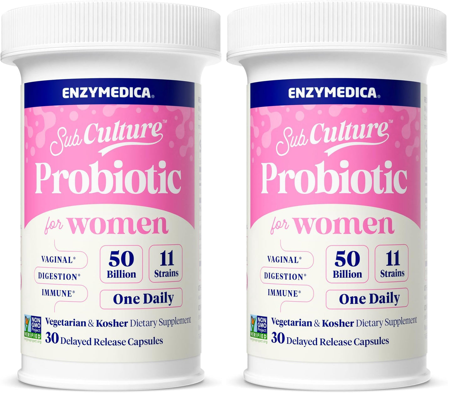 Enzymedica SubCulture Probiotic Supplement for Women - Women's Probiotic for Vaginal & Urinary Health Support, 50 Billion CFU, Supports Immune & Gut Health, Microbiome Balance, Vegetarian - 30 Caps Gsupps Australia