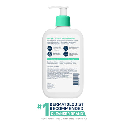 CeraVe Foaming Facial Cleanser, Face Wash for Oily Skin, 16fl oz CeraVe