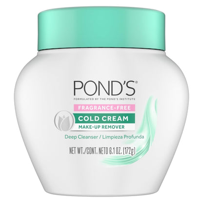 POND’S Cold Cream Cleanser, Fragrance-Free – Moisturizing Makeup Remover & Deep Cleansing Face Cream – Facial Cleanser for Soft, Radiant Skin – Dermatologist Tested, Non-Comedogenic, 6.1 oz POND'S