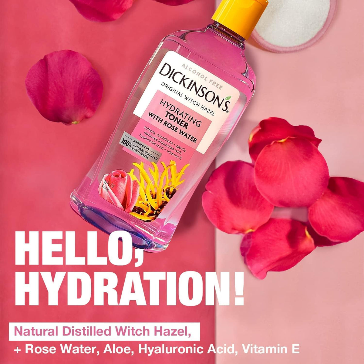 Dickinson's Witch Hazel Hydrating Toner with Rosewater | 16 Fl Oz Dickinson's