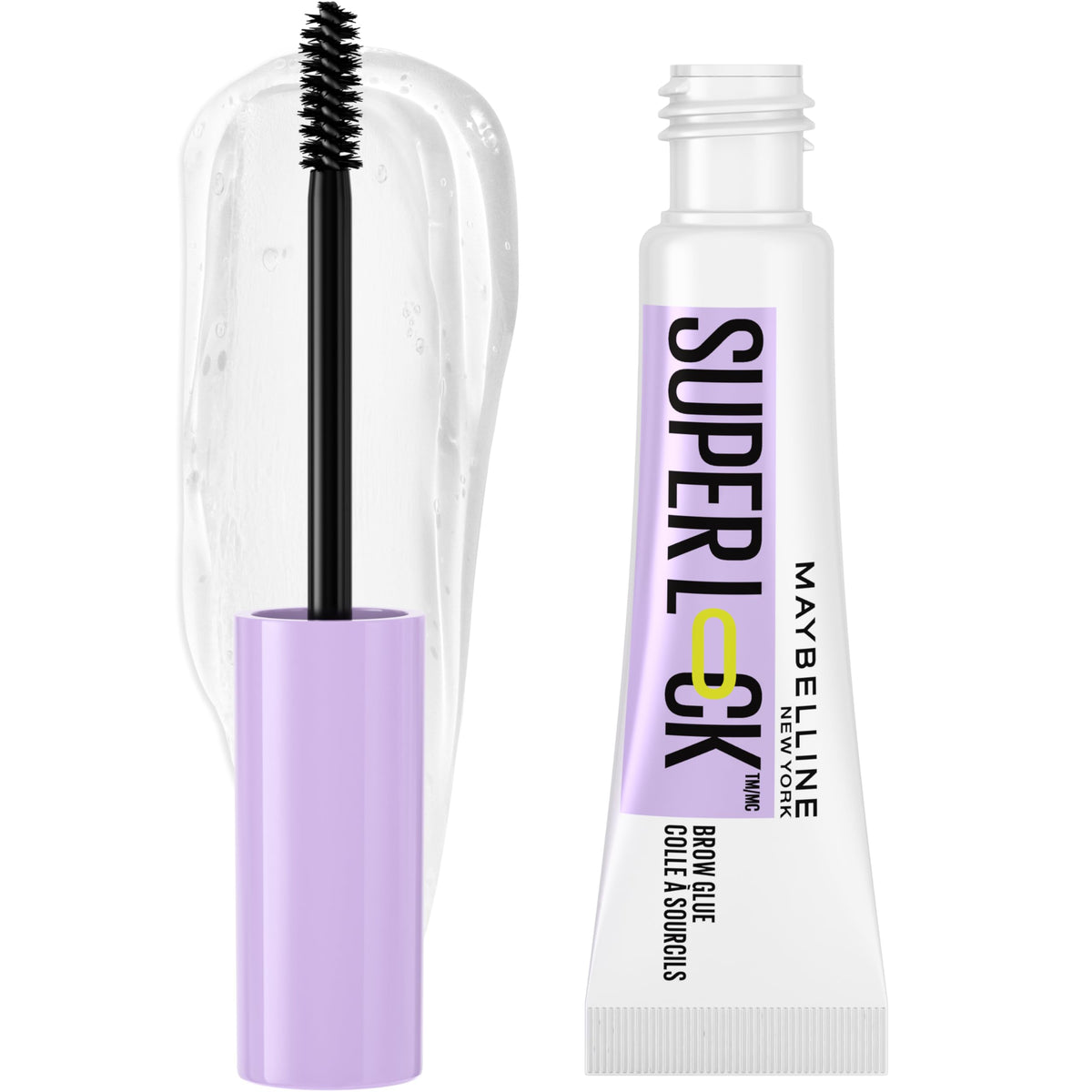 Maybelline Super Lock Brow Glue Eyebrow Gel, Lightweight Brow Gel For Up To 24HR Hold, Clear, 1 Count MAYBELLINE