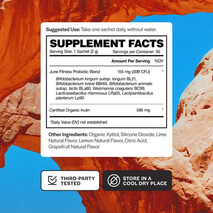 June Science Fitness + Recovery | Fast Melt Pre + Probiotic for Muscle Recovery + Training - Citrus Blast Flavor, 30 Powder Sachets June Science