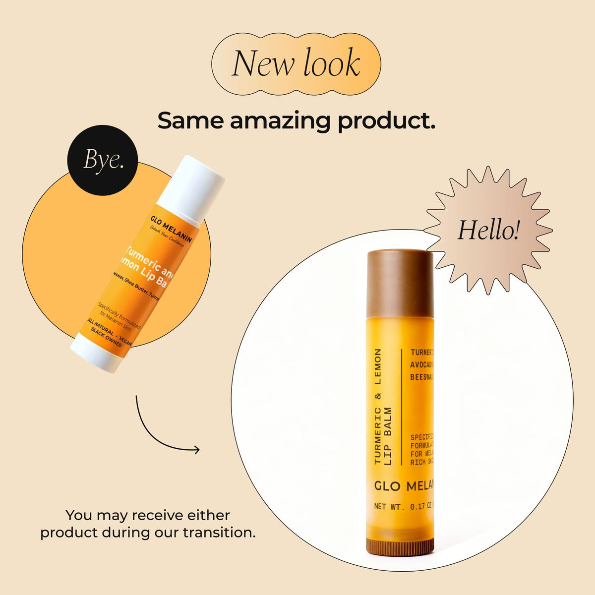 Glo Melanin Natural Lemon & Turmeric Lip Balm - Brighten, Nourish Dark Lips Glo Melanin
