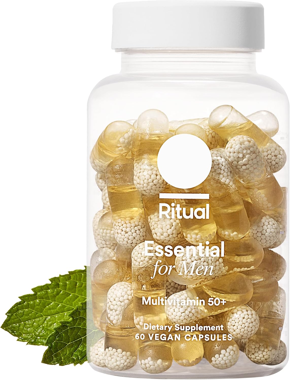 Ritual Men’s 50+ Daily Multivitamin - Key Essential Vitamins and Minerals To Support Heart, Energy, Brain, Muscle, Bone Health* - Including Zinc, D3, B12, A - Vegan - Mint - 60 Capsules - 30 Servings