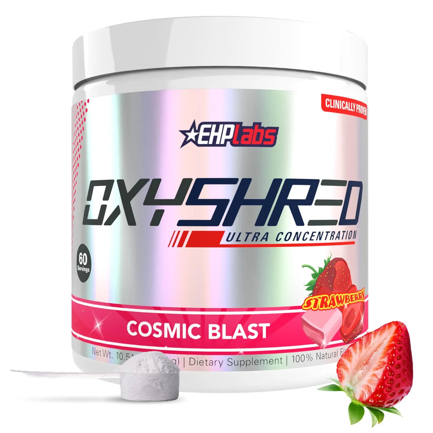 EHP Labs OxyShred Pre Workout Powder - Preworkout Powder with L Glutamine & Acetyl L Carnitine, Energy Boost Drink - Cosmic Blast, 60 Servings EHP Labs