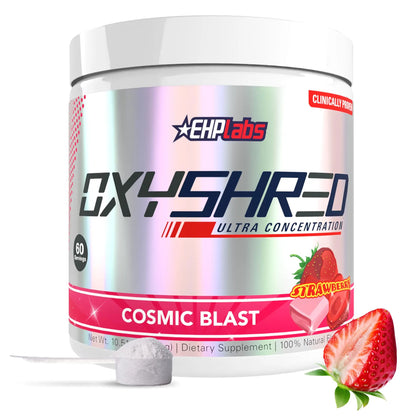 EHP Labs OxyShred Pre Workout Powder - Preworkout Powder with L Glutamine & Acetyl L Carnitine, Energy Boost Drink - Cosmic Blast, 60 Servings EHP Labs