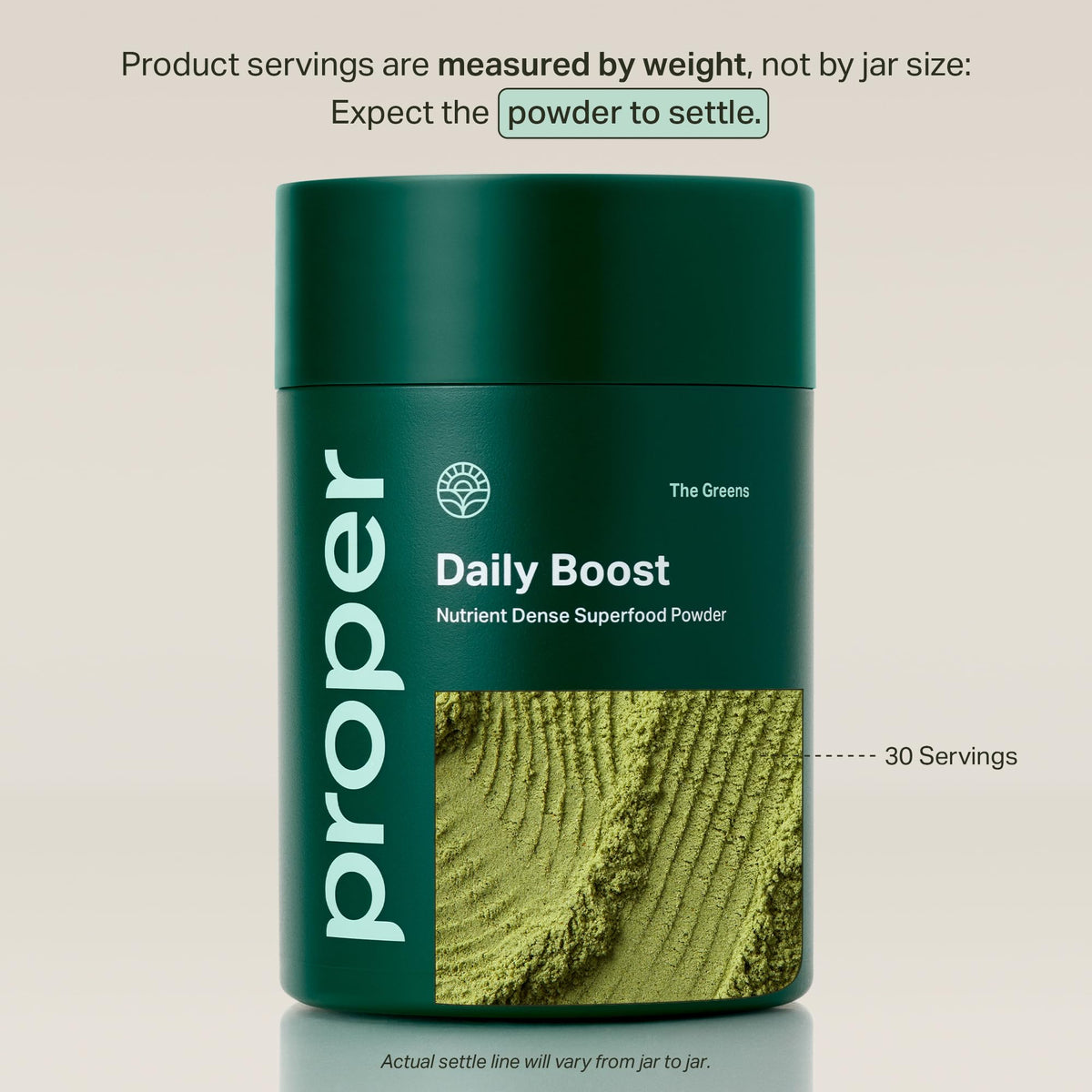 Proper, The Greens Daily Boost Organic Greens Powder. Whole Food, Apple Flavour Veggie Powder Superfood with Wheatgrass, Spirulina, Chlorella, Probiotics. Proper