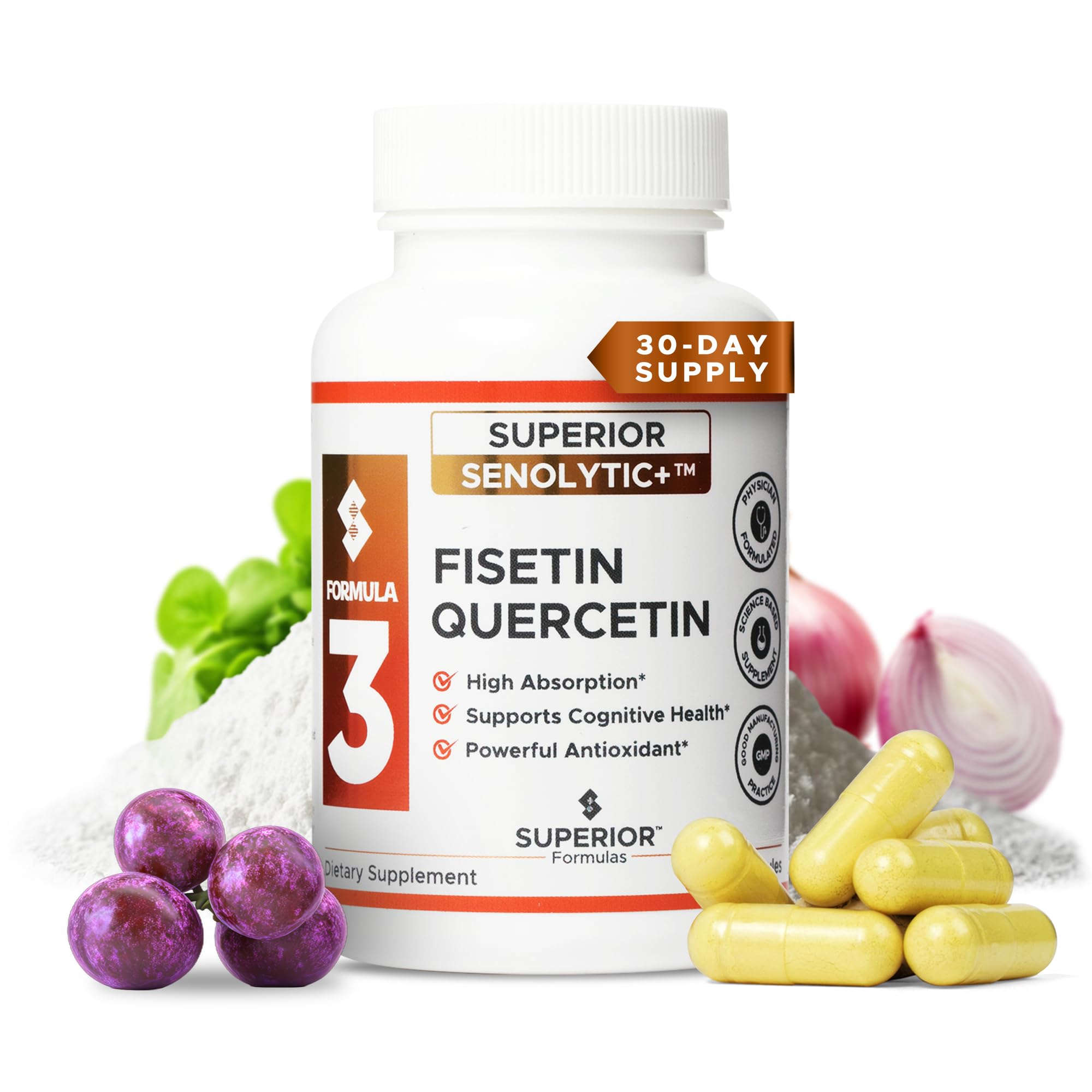 Superior Formulas | Superior SENOLYTIC+ | Fisetin-Quercetin Complex | Physician-Formulated and Science-Based Supplement for Adults 18+ | Promotes Cellular Repair | Boosts Longevity & Healthspan Superior Formulas LLC buy australia supplements