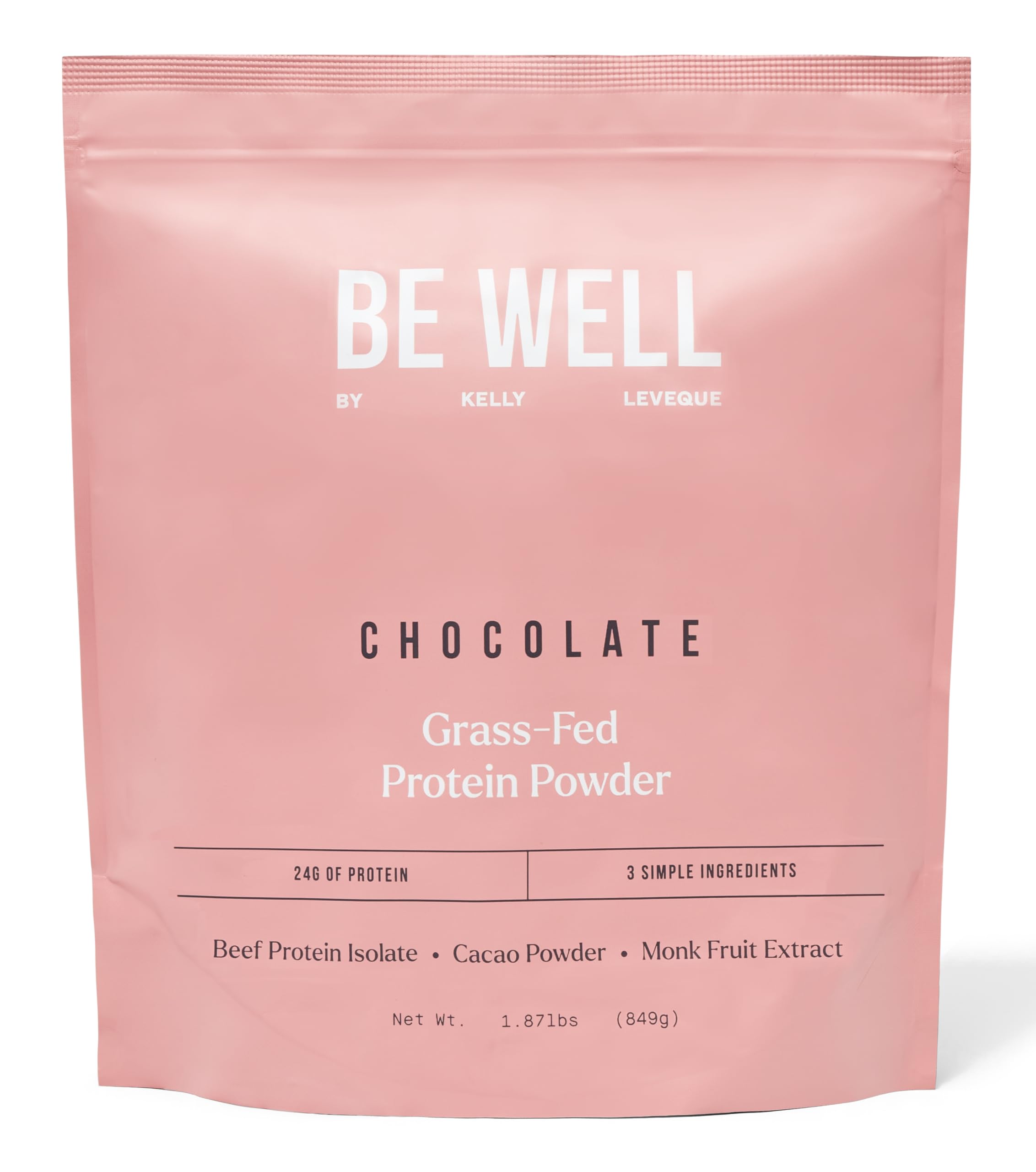 Be Well by Kelly Chocolate Grass-Fed Beef Protein Powder, 24G of Protein & 1G Net Carbs (3 Ingredients, 30 Servings) 9 Amino Acids + 3 BCAAs No Soy, No Dairy, Stevia-Free, No Sugar Added 1.87lb 849g Be Well by Kelly LeVeque buy australia supplements