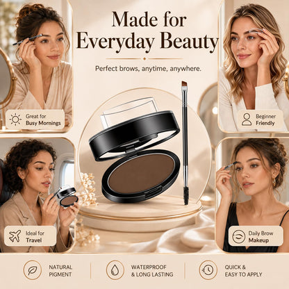 Eyebrow Stamp Powder Kit, Waterproof Long Lasting Eyebrow Seal Stamp with Brush, Quick 3 Seconds Natural Eyebrow Shaping, Easy Microblading Effect Brow Makeup Tool for Makeup Beginners (Dark Brown) Generic