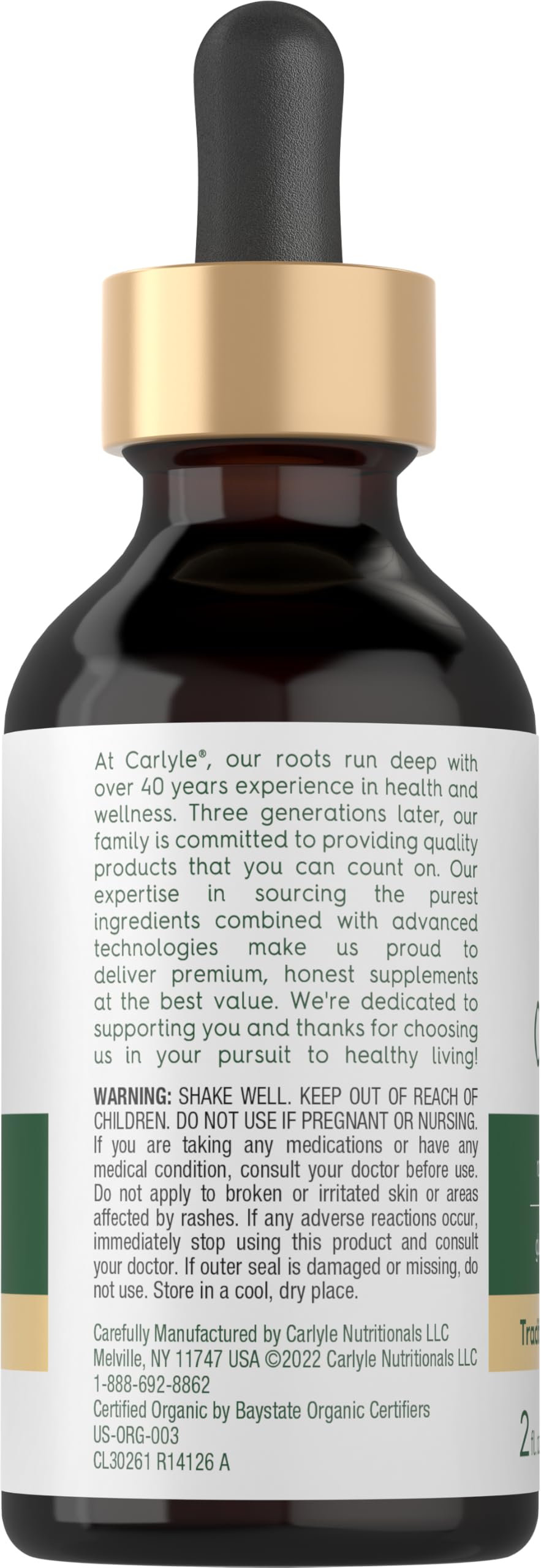 Carlyle Organic Oil of Oregano Liquid Drops - 2 fl oz - 1 Year Supply | Vegan Herbal Supplement | Non-GMO, Gluten Free Carlyle