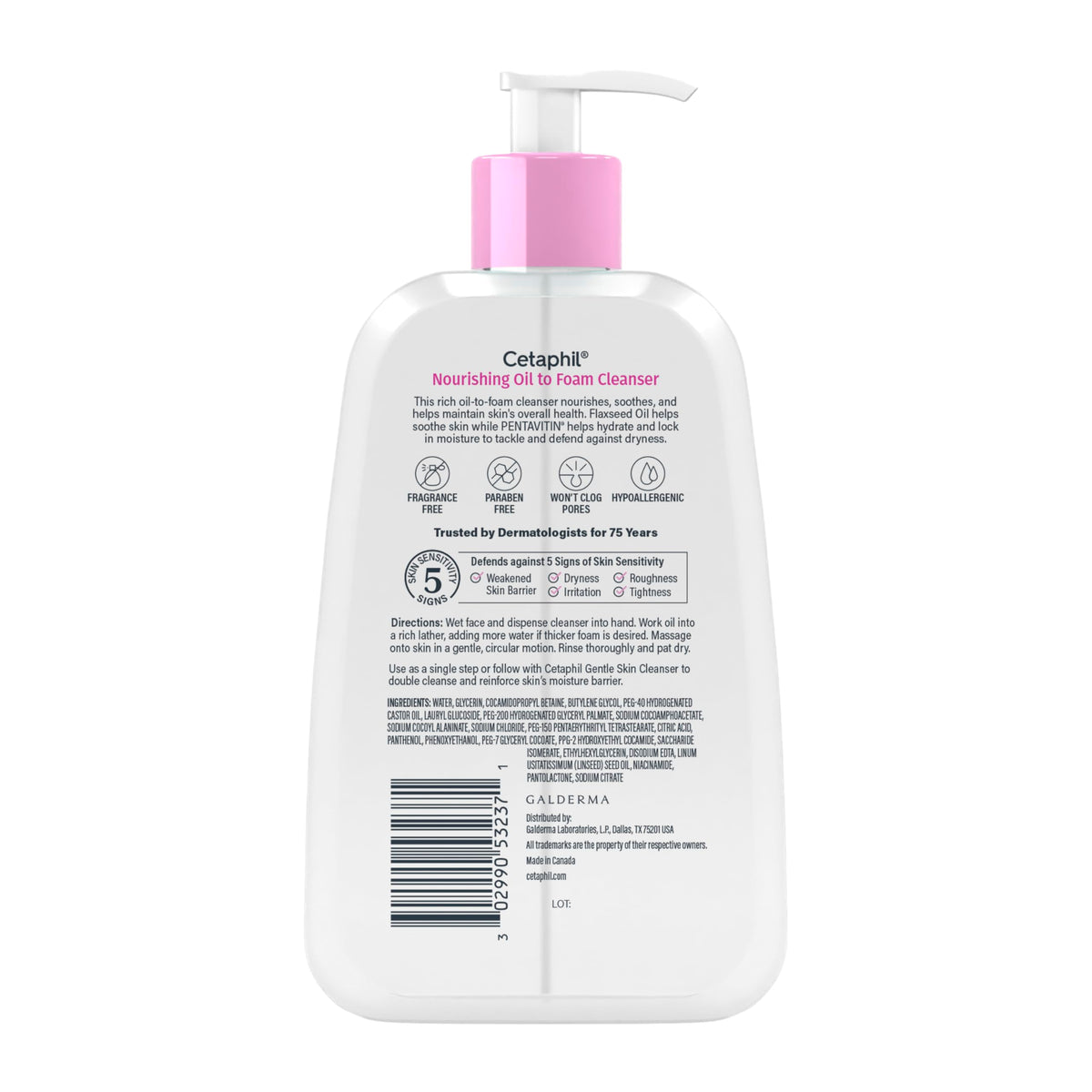 Cetaphil Nourishing Oil to Foam Facial Cleanser, Dry Skin, 8oz Cetaphil
