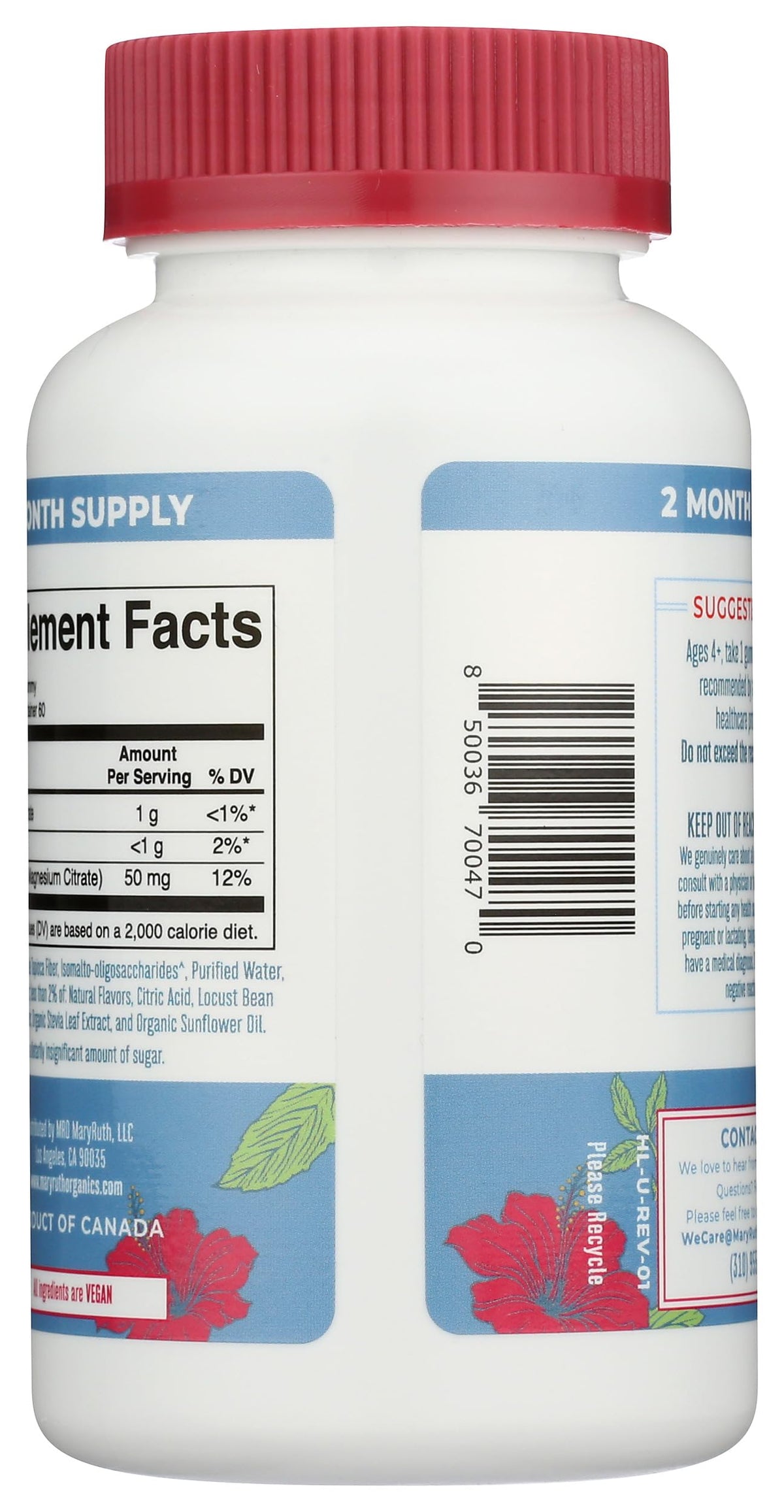 MaryRuth Organics Calm Magnesium Citrate Gummies | 2 Month Supply | Sugar Free | Magnesium Supplement for Adults MARYRUTH'S