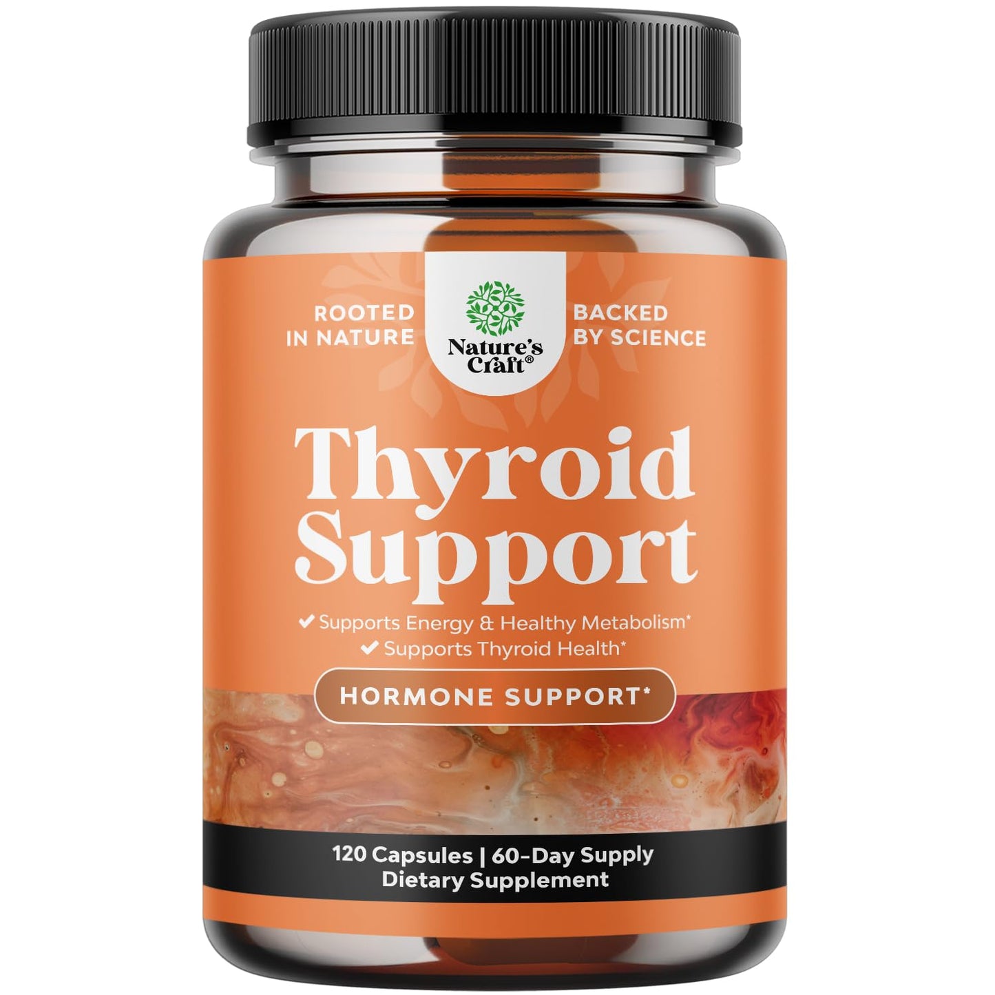 Natures Craft Herbal Thyroid Support Complex - Potent Kelp Iodine Supplement with L Tyrosine, Bladderwrack, Selenium & Ashwagandha for Hormone Balance - Mood & Energy Dietary Pills - 60 Count Gsupps Australia