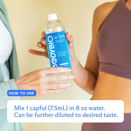 BodyBio e-lyte - Liquid Electrolyte Concentrate for Clean Hydration, Energy & Cramp Relief - No Sugar, No Artificial Flavors, No Fillers, Keto Friendly BodyBio