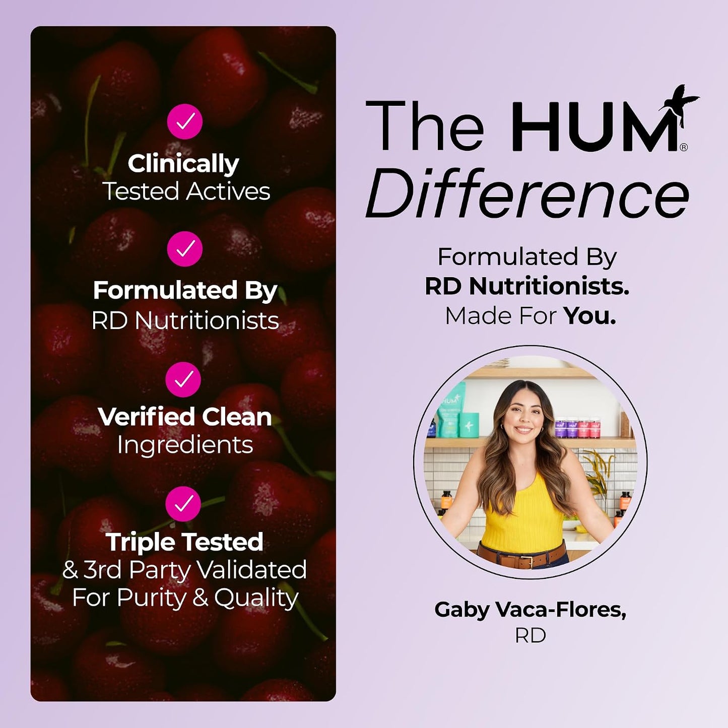 Hum Nutrition Dream Team Magnesium Bisglycinate Powder, L Theanine & Tart Cherry Magnesium Supplement Drink Mix, Support Rest, Relaxation & Sleep Routine, Gluten Free, Vegan, Cherry Lemon, 30 Servings