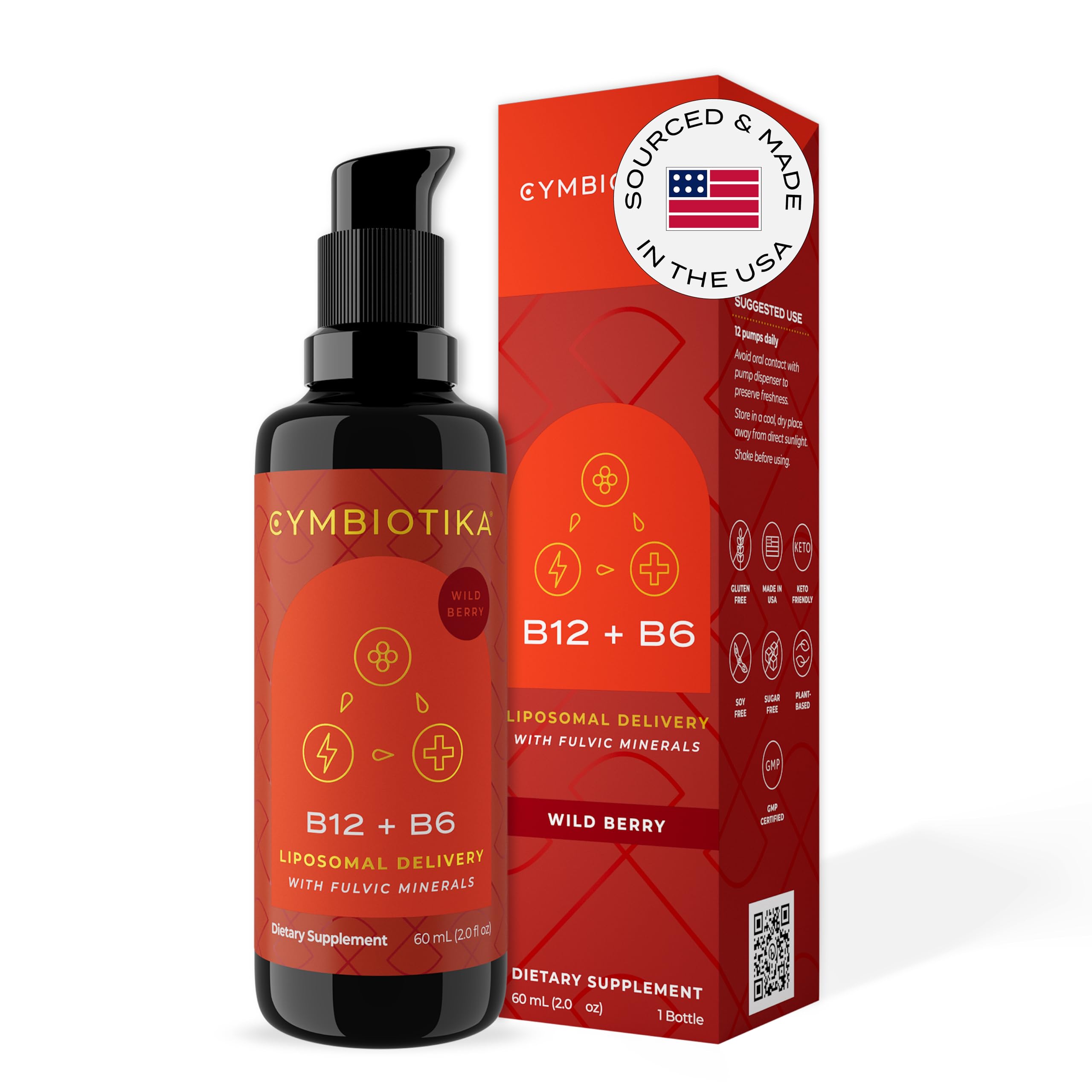 CYMBIOTIKA Liposomal Vitamin B12 Liquid Supplement, 1250 mcg, Supports Energy, Cell Production, Helps Strengthen Hair, Skin & Nails, Non-GMO, Gluten Free, Sugar Free, Keto & Vegan Friendly, 2 oz CYMBIOTIKA buy australia supplements