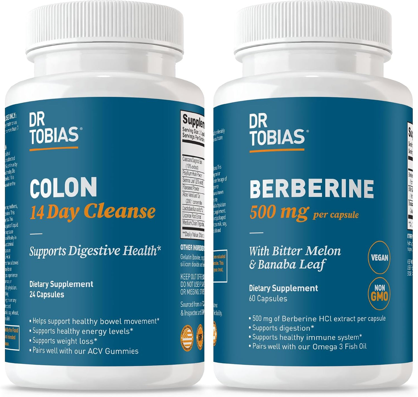 Dr. Tobias Colon 14-Day Cleanse + Berberine 500 mg – Detox Support & Between-Cleanse Metabolic Wellness